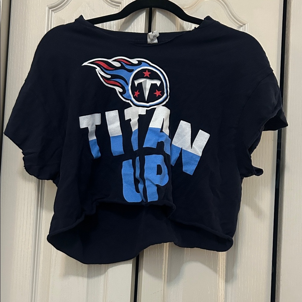 Navy Blue Tennessee Titans Crop Top